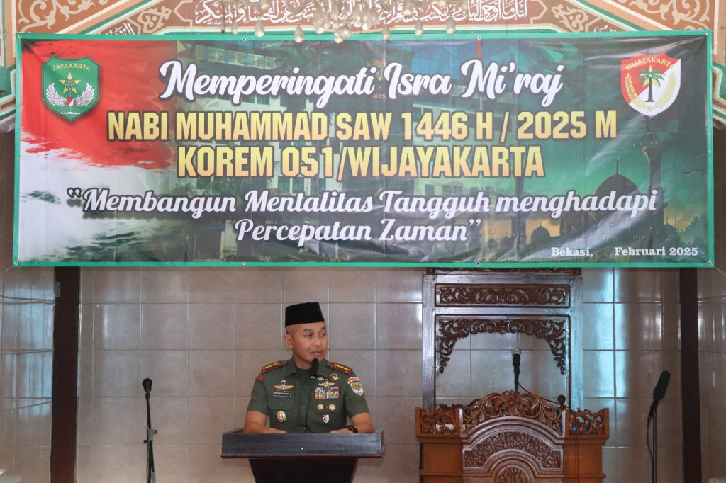 Korem 051/Wijayakarta Menggelar Peringatan Isra Mi’raj 1446 H/2025 M