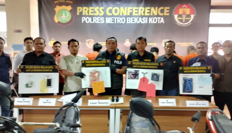 Rilis Ungkap kasus, Sat Reskrim Polres Metro Bekasi Kota Ringkus Pelaku Curanmor di Rumah Kos