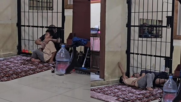 Sentuhan Kemanusiaan Aipda Handoko, Tahanan di Jambi Diberi Waktu Peluk Anak di Luar Sel