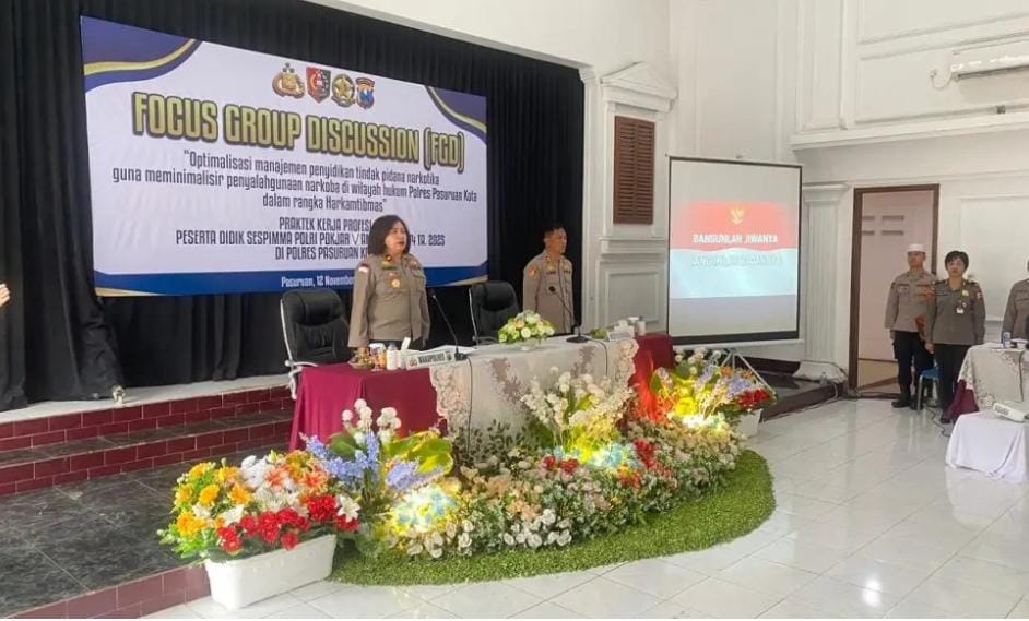 Sinergi Cegah Narkoba, Sespimma Polri Bersama Polres Pasuruan Kota Gelar Diskusi Fokus Pencegahan Penyalahgunaan Narkotika