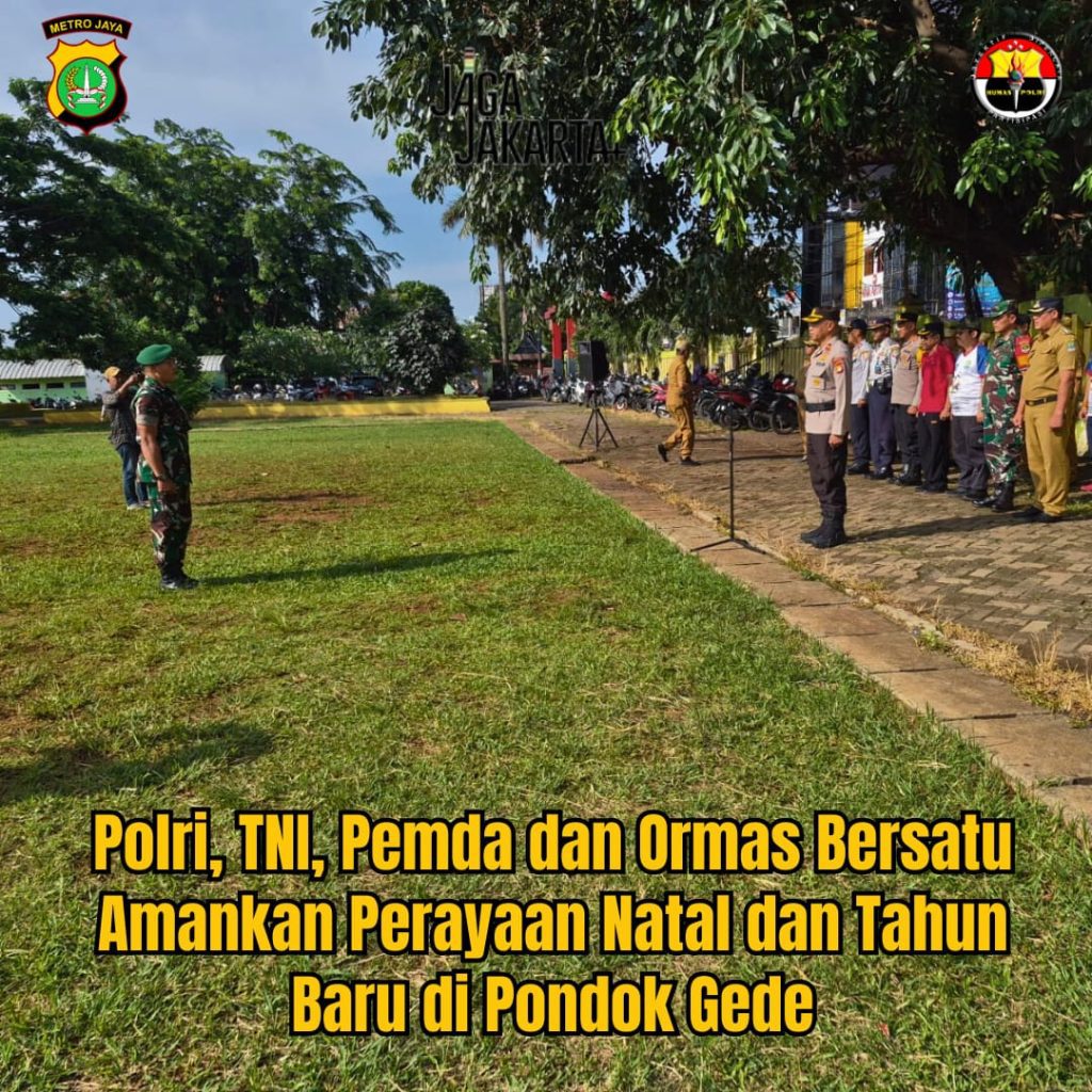 Amankan 28 Gereja, Tiga Pilar dan Ormas Pondok Gede Bersatu dalam Apel Gelar Pasukan Nataru