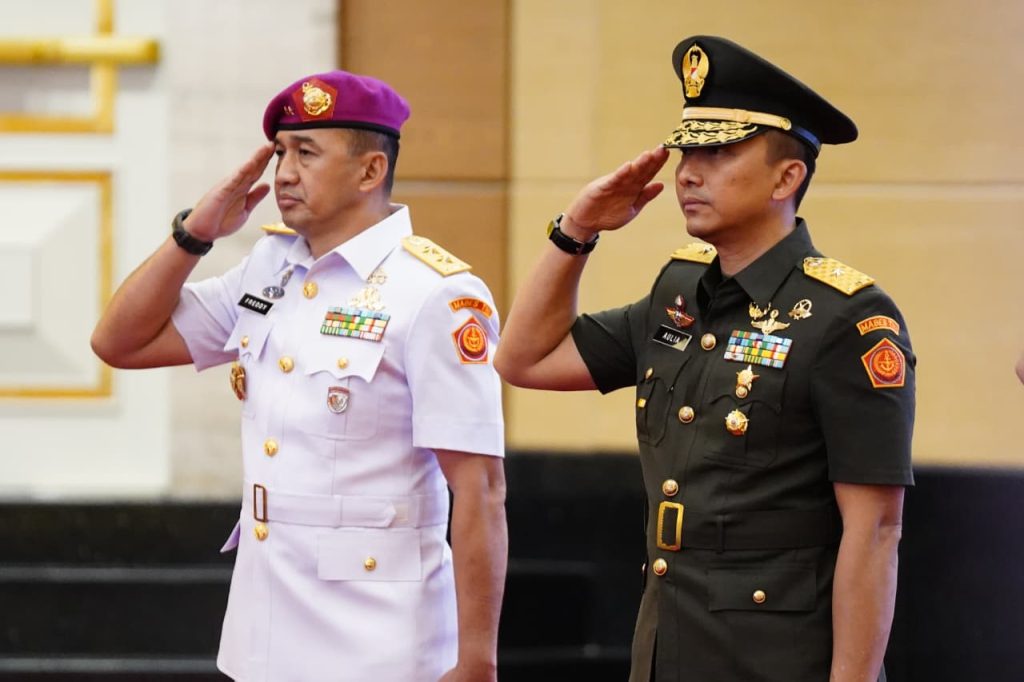 Wapang TNI Pimpin Sertijab Kapuspen TNI, Dan PMPP, dan Kapusjaspermildas