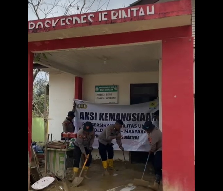 Polres Langsa Bersama PLN dan Warga Laksanakan Aksi Kemanusiaan Pascabanjir di Aceh Tamiang