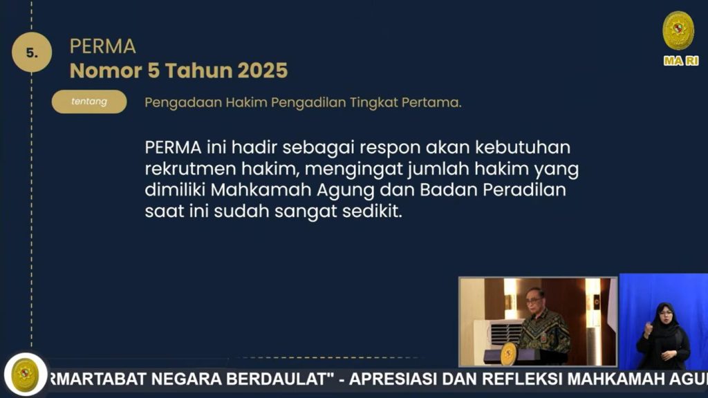 Mahkamah Agung Siapkan Pengadaan Hakim Pengadilan Tingkat Pertama Tahun 2026