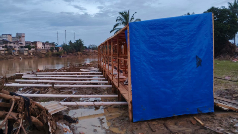 Wujud Kepedulian Nyata untuk Masyarakat, Brimob Polri Bangun MCK Umum di Kuala Simpang, Aceh