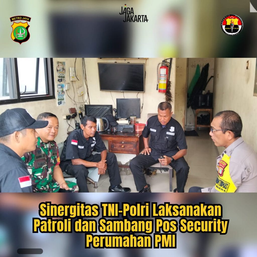 Sinergitas TNI–Polri Laksanakan Patroli dan Sambang Pos Security Perumahan PMI Jatiwarna
