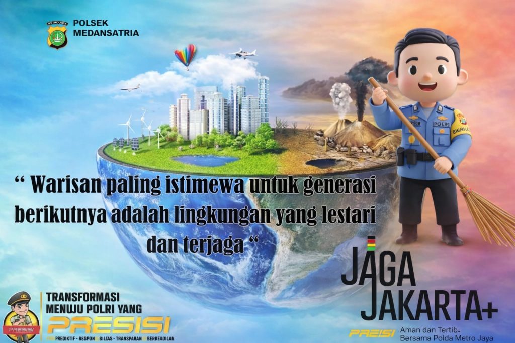 Wujudkan Masa Depan Berkelanjutan, Polsek Medan Satria Kampanyekan Kepedulian Lingkungan Melalui “Jaga Jakarta+”