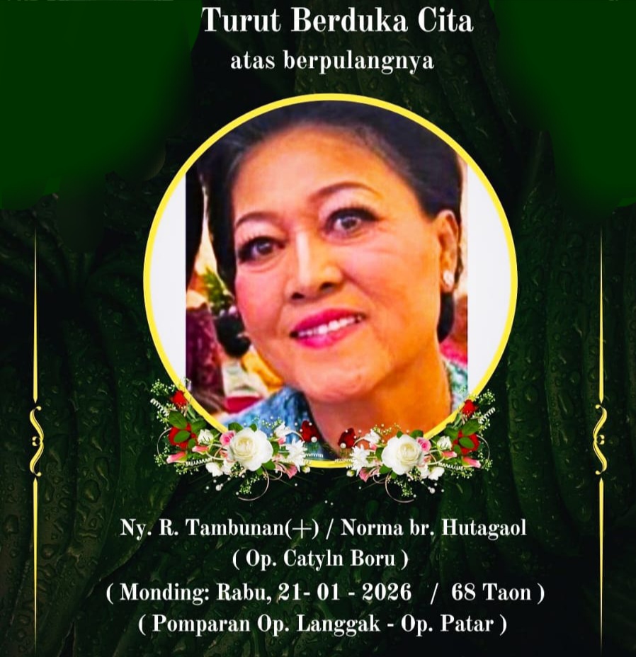 Duka Cita Meninggal Ibu/Nenek Tercinta  Ny. R. Tambunan (†) / Norma br. Hutagaol (Op. Catlyn Boru)