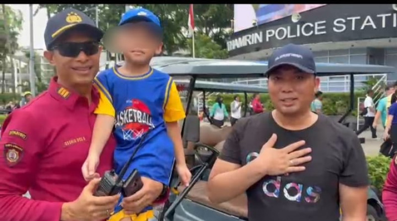 Anak Terpisah Saat CFD HI Ditemukan Polisi, Orang Tua Ucap Terima Kasih