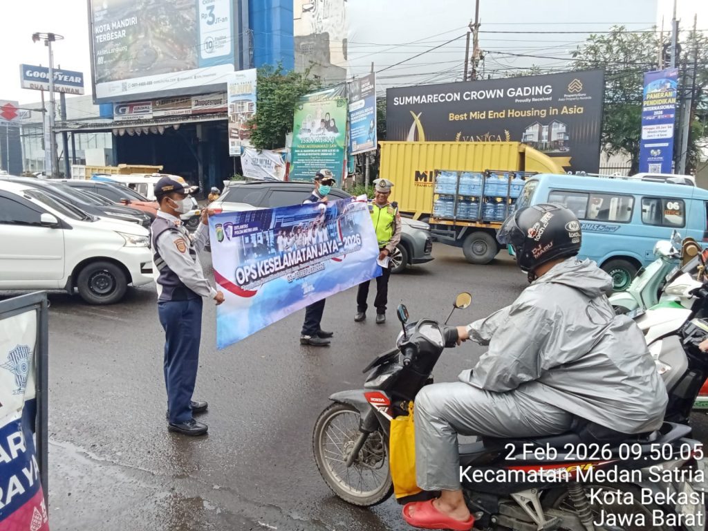 Operasi Keselamatan Jaya 2026: Polsek Medan Satria Masifkan Sosialisasi Kamseltibcarlantas di TL Harapan Indah
