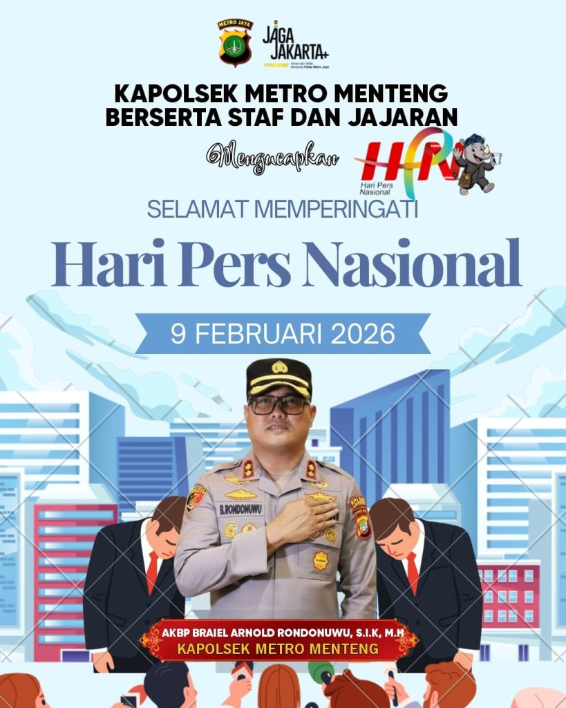 HPN ke-80 Tahun 2026: Kapolsek Metro Menteng AKBP Braiel Arnold Rondonuwu Berharap Pers Semakin Profesional dan Mencerdaskan Bangsa