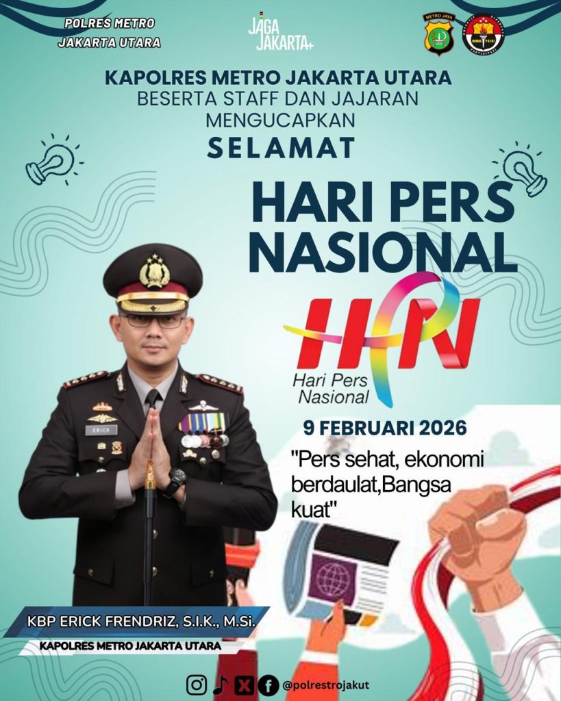 HPN 2026: Kapolres Metro Jakarta Utara Ucapkan Selamat Hari Pers Nasional, Dorong Pers Sehat demi Bangsa yang Kuat