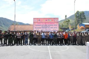 Kodim 1714/Puncak Jaya Turun Hadir Bersama Apel Gelar Pasukan TNI/Polri, Satgas dan Apintel Pada Operasi Ketupat Noken 2026