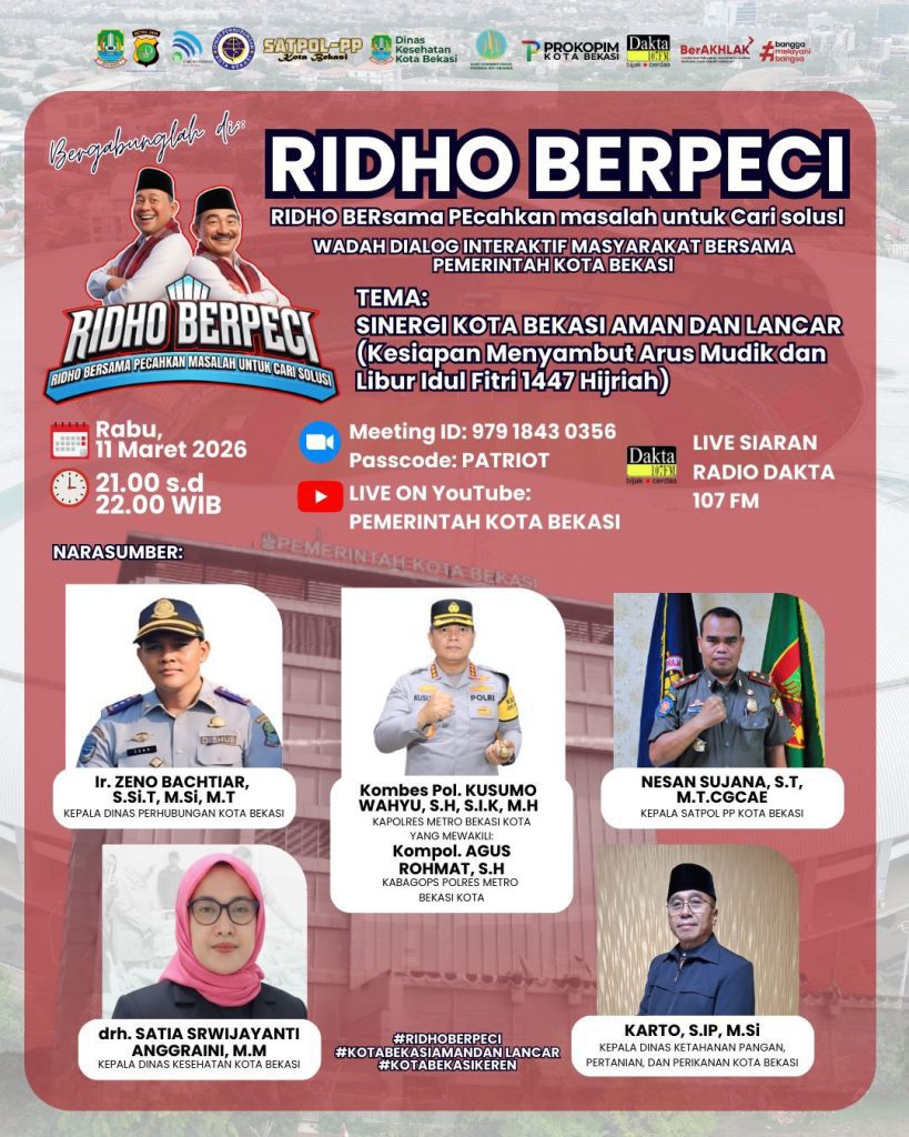 Pemkot Bekasi Gelar Dialog Interaktif “RIDHO BERPECI” Bahas Kesiapan Arus Mudik dan Libur Idul Fitri