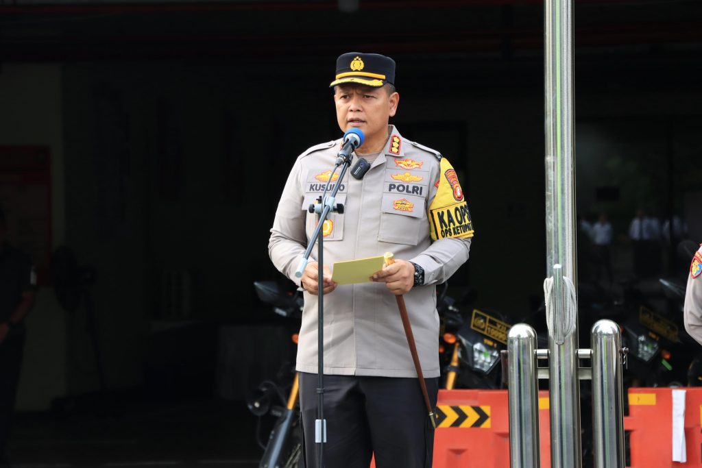 Apel Gelar Pasukan Pengamanan Malam Takbir Idul Fitri 1447 H, Polres Metro Bekasi Kota Pastikan Situasi Aman Kondusif