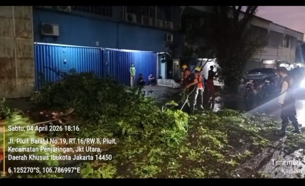 RESPON CEPAT POLSEK METRO PENJARINGAN TANGANI POHON TUMBANG, AKSES WARGA KEMBALI NORMAL