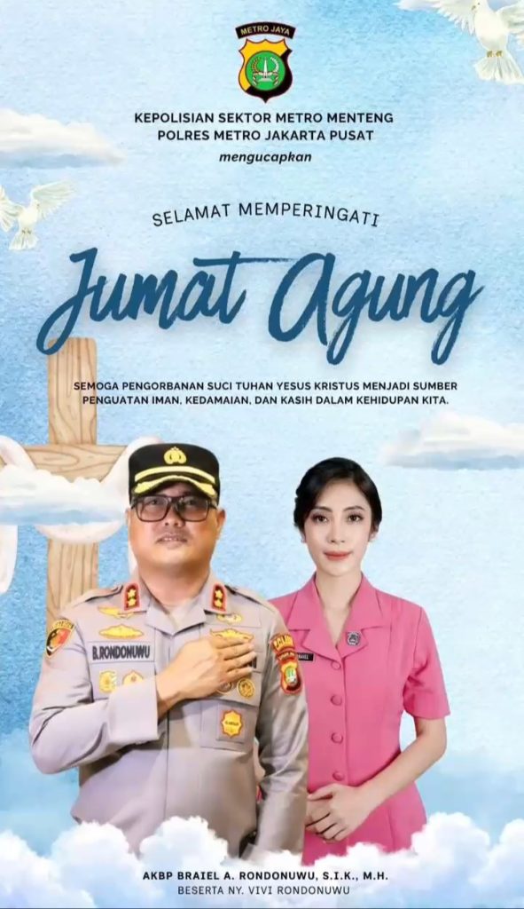 Momen Jumat Agung, Kapolsek Metro Menteng Ajak Masyarakat Perkuat Iman dan Kasih
